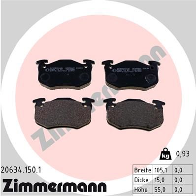 ZIMMERMANN 20634.150.1 Brake Pad Set, disc brake