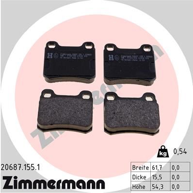 Brake Pad Set, disc brake ZIMMERMANN 20687.155.1