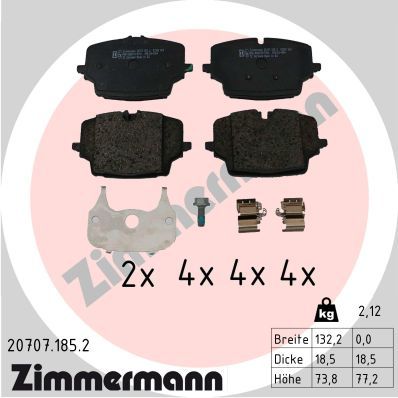 Brake Pad Set, disc brake ZIMMERMANN 20707.185.2