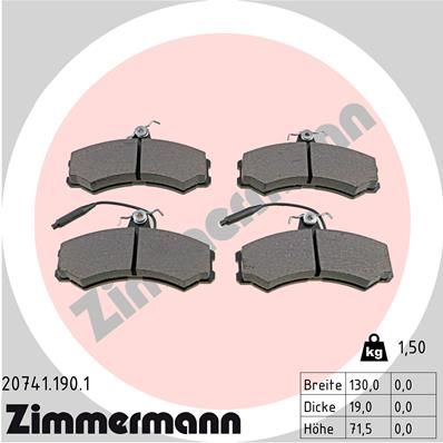 Brake Pad Set, disc brake ZIMMERMANN 20741.190.1