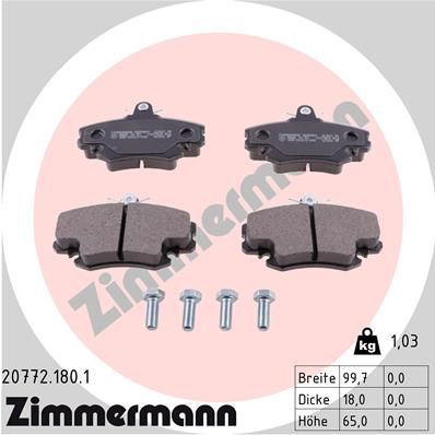 Brake Pad Set, disc brake ZIMMERMANN 20772.180.1