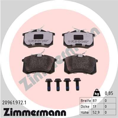 Brake Pad Set, disc brake ZIMMERMANN 20961.972.1
