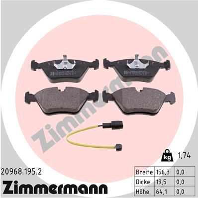 ZIMMERMANN 20968.195.2 Brake Pad Set, disc brake