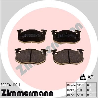 ZIMMERMANN 20974.110.1 Brake Pad Set, disc brake