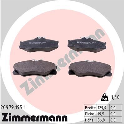 ZIMMERMANN 20979.195.1 Brake Pad Set, disc brake