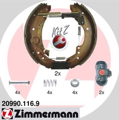 ZIMMERMANN 20990.116.9 Brake Shoe Set