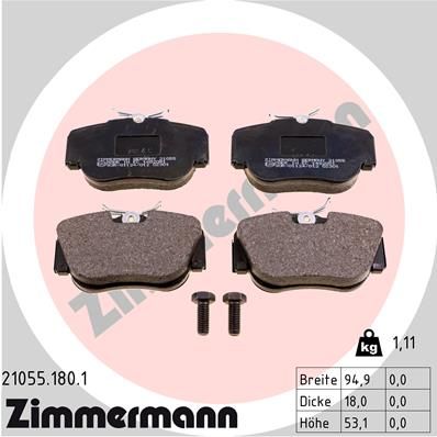 ZIMMERMANN 21055.180.1 Brake Pad Set, disc brake