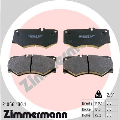 ZIMMERMANN 21056.180.1 Brake Pad Set, disc brake