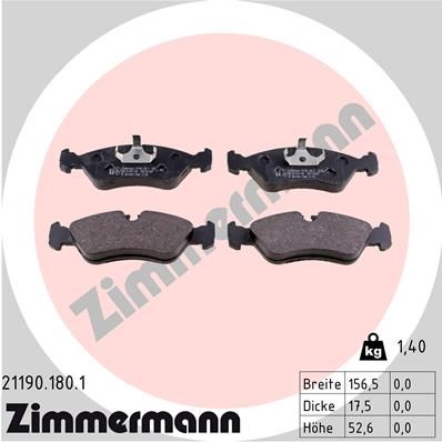 ZIMMERMANN 21190.180.1 Brake Pad Set, disc brake