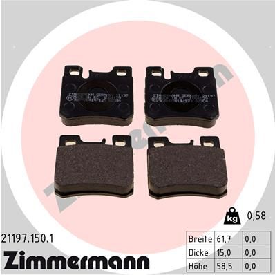 ZIMMERMANN 21197.150.1 Brake Pad Set, disc brake