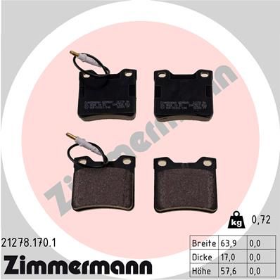 ZIMMERMANN 21278.170.1 Brake Pad Set, disc brake