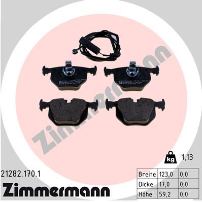 ZIMMERMANN 21282.170.1 Brake Pad Set, disc brake