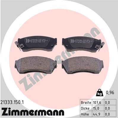 ZIMMERMANN 21333.150.1 Brake Pad Set, disc brake