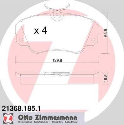 ZIMMERMANN 21368.185.1 Brake Pad Set, disc brake