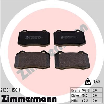 ZIMMERMANN 21381.150.1 Brake Pad Set, disc brake