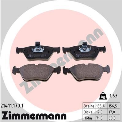 ZIMMERMANN 21411.170.1 Brake Pad Set, disc brake