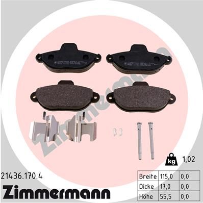 ZIMMERMANN 21436.170.4 Brake Pad Set, disc brake