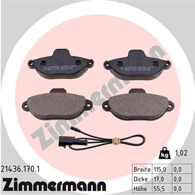 Brake Pad Set, disc brake ZIMMERMANN 21436.170.1
