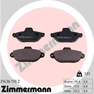 ZIMMERMANN 21436.170.2 Brake Pad Set, disc brake