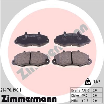 ZIMMERMANN 21470.190.1 Brake Pad Set, disc brake