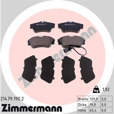 ZIMMERMANN 21479.190.2 Brake Pad Set, disc brake