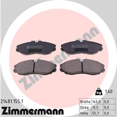 ZIMMERMANN 21481.155.1 Brake Pad Set, disc brake