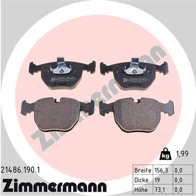 ZIMMERMANN 21486.190.1 Brake Pad Set, disc brake