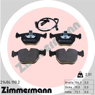 ZIMMERMANN 21486.190.2 Brake Pad Set, disc brake