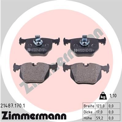 ZIMMERMANN 21487.170.1 Brake Pad Set, disc brake