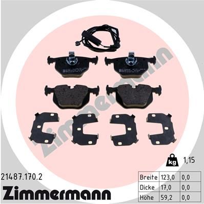 ZIMMERMANN 21487.170.2 Brake Pad Set, disc brake