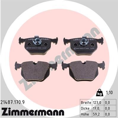ZIMMERMANN 21487.170.9 Brake Pad Set, disc brake