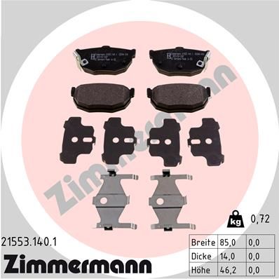 ZIMMERMANN 21553.140.1 Brake Pad Set, disc brake