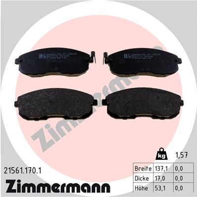 ZIMMERMANN 21561.170.1 Brake Pad Set, disc brake