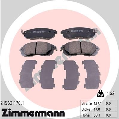 Brake Pad Set, disc brake ZIMMERMANN 21562.170.1