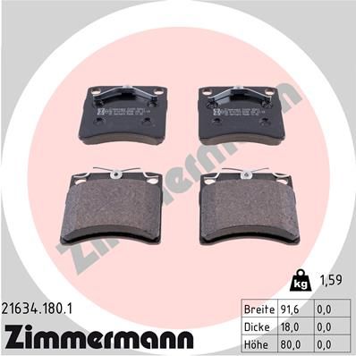 ZIMMERMANN 21634.180.1 Brake Pad Set, disc brake