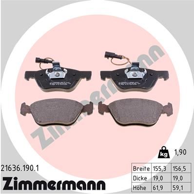 ZIMMERMANN 21636.190.1 Brake Pad Set, disc brake