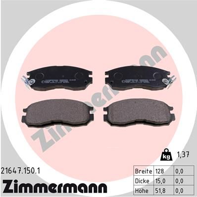 ZIMMERMANN 21647.150.1 Brake Pad Set, disc brake