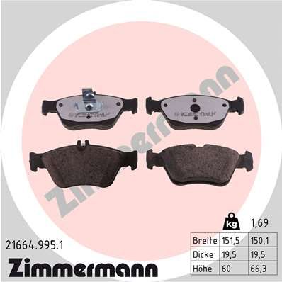 Brake Pad Set, disc brake ZIMMERMANN 21664.995.1