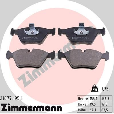ZIMMERMANN 21677.195.1 Brake Pad Set, disc brake