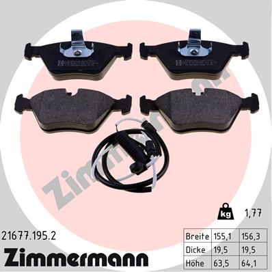 ZIMMERMANN 21677.195.2 Brake Pad Set, disc brake