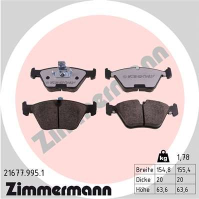 ZIMMERMANN 21677.995.1 Brake Pad Set, disc brake