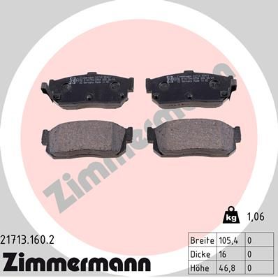 Brake Pad Set, disc brake ZIMMERMANN 21713.160.2
