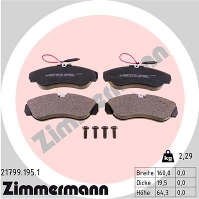 ZIMMERMANN 21799.195.1 Brake Pad Set, disc brake