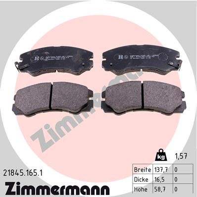 ZIMMERMANN 21845.165.1 Brake Pad Set, disc brake