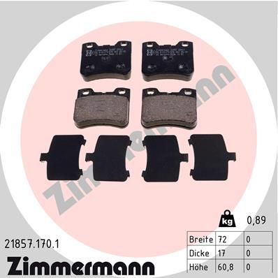 ZIMMERMANN 21857.170.1 Brake Pad Set, disc brake