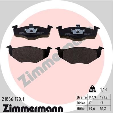 ZIMMERMANN 21866.170.1 Brake Pad Set, disc brake