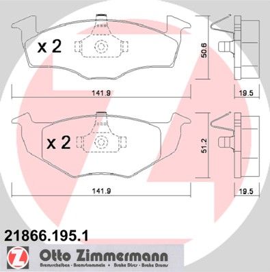 ZIMMERMANN 21866.195.1 Brake Pad Set, disc brake