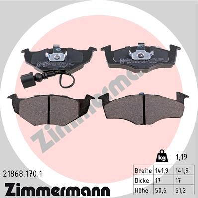 ZIMMERMANN 21868.170.1 Brake Pad Set, disc brake