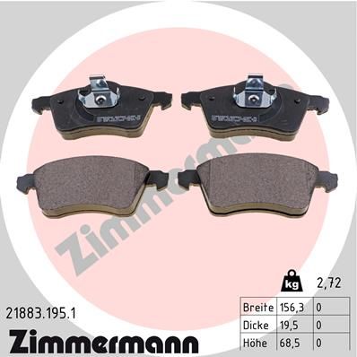 ZIMMERMANN 21883.195.1 Brake Pad Set, disc brake