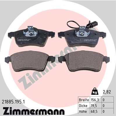Brake Pad Set, disc brake ZIMMERMANN 21885.195.1